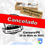 Cartaz Xadrez e Domino cancelado